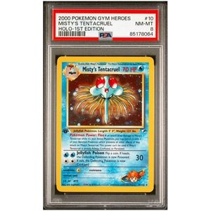 PSA 8 Misty's Tentacruel Holo NM-MT #10 1st Edition Gym Heroes Pokémon 85178064